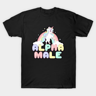 Alpha Male Funny Unicorn y2k Aesthetic 90s Vintage Graphic T-Shirt